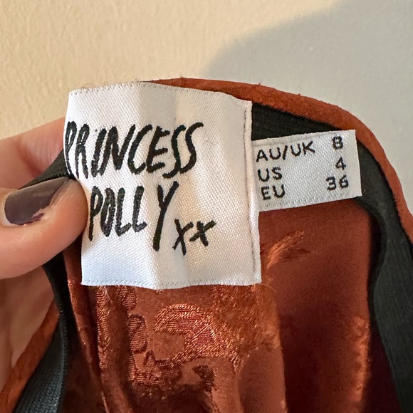 Floral midi slip skirt with side slit. - Picture 5 of 7